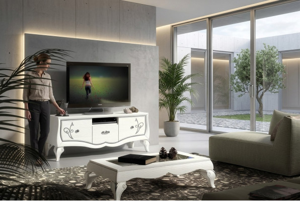 rtv Lowboard Schrank Sideboard Schrank tv Holz Modern Kommode Design Möbel Neu