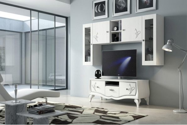 Wohnwand rtv Schrank Sideboard Schrank TV Holz Lowboard Kommode Design Möbel Neu