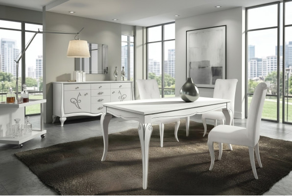 Esstisch Ausziehbar Tisch xxl Tische Modern Holz Ess Esszimmer Design Weiß Neu