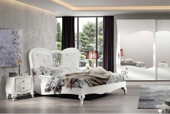 Schlafzimmer Bett Nachttisch Betten Holz Design Bettrahmen Garnitur Neu Set 3tlg