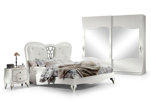 Schlafzimmer Bett Nachttisch Betten Holz Design Bettrahmen Garnitur Neu Set 3tlg