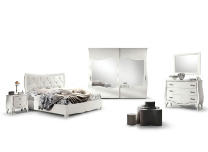 Garnitur Schlafzimmer Bett Nachttisch Kleiderschrank Kommode Spiegel Set 6tlg