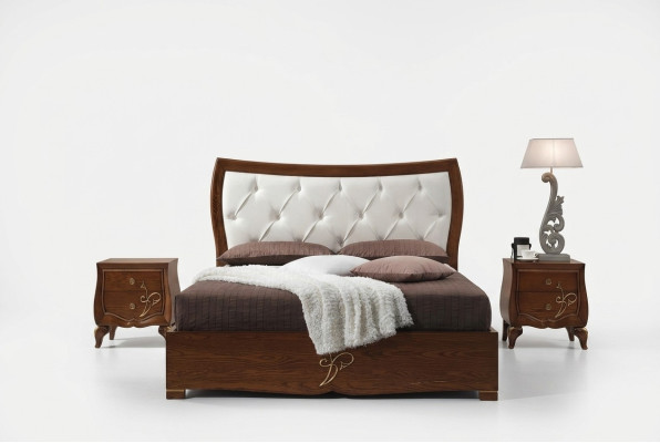 Bett Betten Bettrahmen Holz Doppel Schlafzimmer Braun Modern Doppelbett Möbel