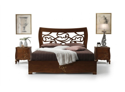 Doppelbett Betten Bettrahmen Bett Holz Doppel Schlafzimmer Braun Modern 160x200