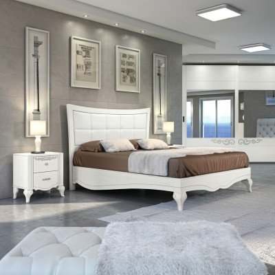 Schlafzimmer Bett Nachttisch Betten Doppel Holz Designer Modern Neu Set 3tlg