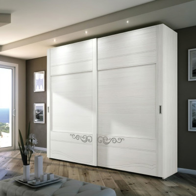 Schrank Kleiderschrank Regal Aufbewahrungs Garderobe Modern Spiegel Holz Design