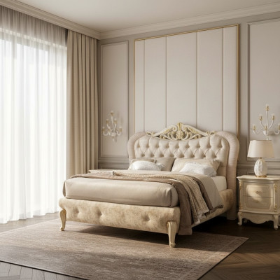 Luxus Chesterfield Bett Betten Polsterbett Doppel Italienisches Schlafzimmer Neu
