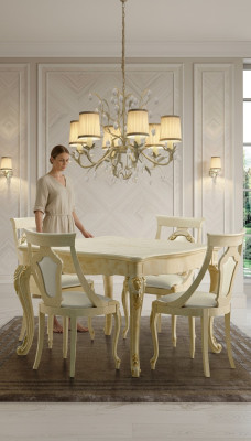 Tische Esstisch Ausziehbar Klassischer Design Tisch Italienische Möbel Holz Ess