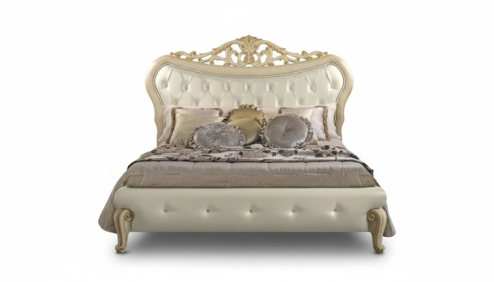 Chesterfield Bett Polster Design Luxus Doppel Hotel Betten Italienische Holz Neu