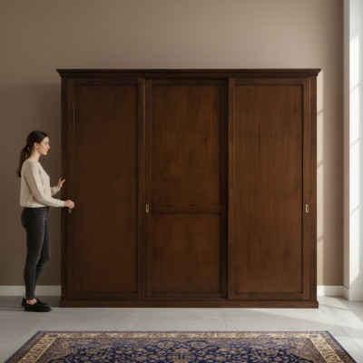 Kleiderschrank Schrank Echtholz Massive Schlafzimmer Möbel Italien Holzschrank