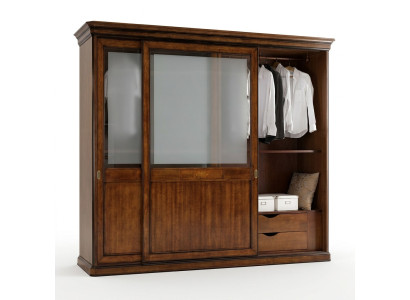 Schrank Echtholz Kleiderschrank Massive Schlafzimmer Möbel Italien Holzschrank