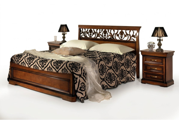 Italienisches Schlafzimmer Möbel Bett Nachttisch Massive Holz Betten Set 3tlg