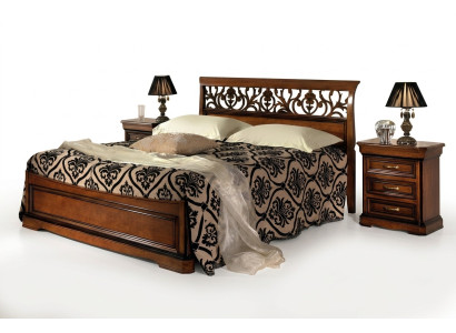 Italienisches Schlafzimmer Möbel Bett Nachttisch Massive Holz Betten Set 3tlg