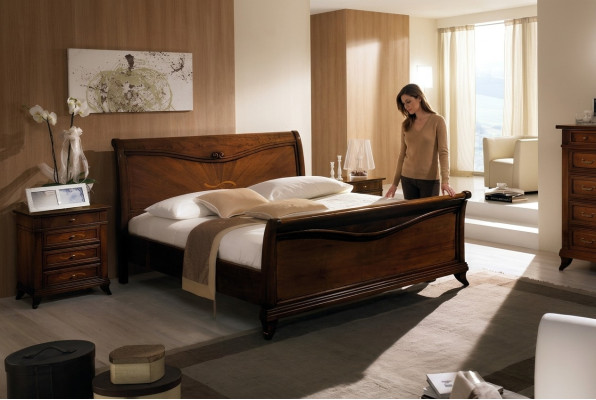 Klassisches Bett Luxus Möbel Betten Schlafzimmer Einrichtung Nachttisch 2x 3tlg.