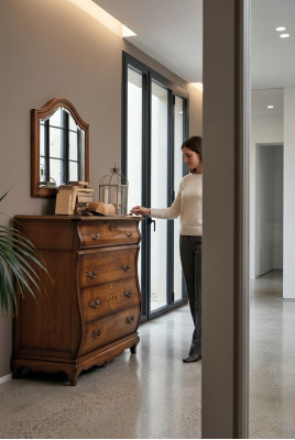 Kommode Sideboard Schrank Holz Kommoden Italienische Möbel Massiv Spiegel 2tlg