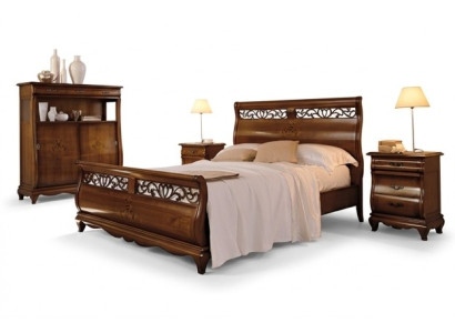 Bett Holz Doppelbett Schlafzimmermöbel Bett Massivholz Braun Italienische Möbel