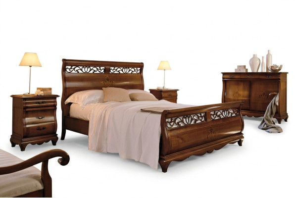 Doppelbett 2 Nachttische Massivholz Schlafzimmermöbel Massivholz Set Neu