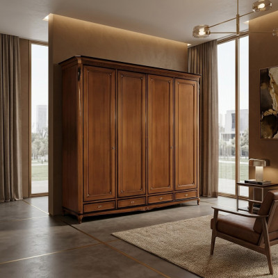 Kleiderschrank Vaccari cav giovanni Massivholz Schlafzimmerschrank Schränke Neu