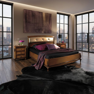 Doppelbett Betten Schlafzimmer Möbel Massivholz Vaccari cav giovanni Bett Neu