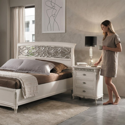 Nachttisch mit 3 Schublade Holzschrank Möbel Design Vaccari cav giovanni Neu