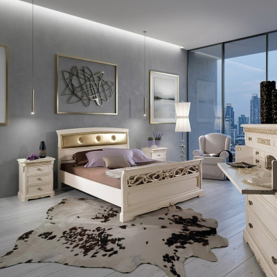 Bett Schlafzimmer Möbel Doppel Betten Luxus Einrichtung Vaccari cav giovanni Neu