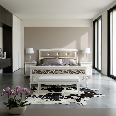 Design Schlafzimmer Möbel Doppelbett Massivholz Vaccari cav giovanni Möbel Neu