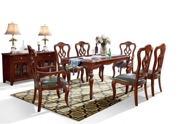 Komplett Set Esstisch + 6 Stühle Esszimmer Set Ess Gruppe Holz Tisch Tische 7tlg