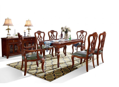Komplett Set Esstisch + 6 Stühle Esszimmer Set Ess Gruppe Holz Tisch Tische 7tlg