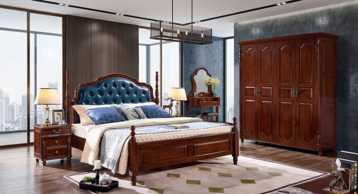 Doppel Bettrahmen Luxus Schlafzimmer Bett Doppelbett Holz Betten Neu