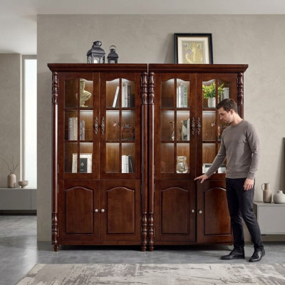 Bücherregal Vitrine Vitrinenschrank Regal Holz Schrank Bücherschrank