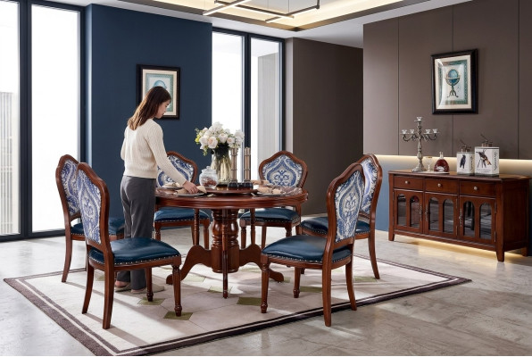 Esszimmer Runde Tische Esstisch Design Tisch Möbel Massivholz Luxus