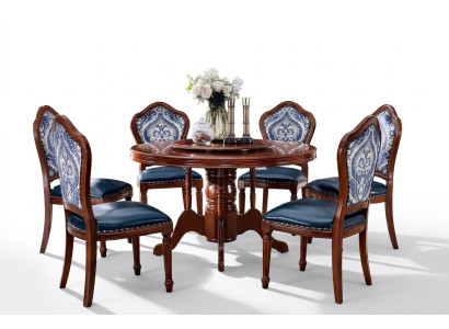 Esstisch + 6x Stühle Esszimmer Set Essgruppe Tisch Möbel Design 7tlg
