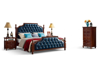Chesterfield Doppelbett Luxus Schlafzimmer Holz Bett Polster Möbel