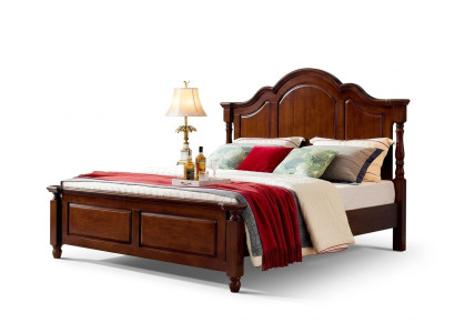 Klassisches Doppelbett Schlafzimmer Bett Möbel Holz Betten Massiv Braun