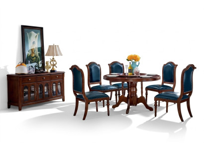Komplett Set Esstisch 6 Stühle Kommode Esszimmer Set Ess Gruppe Holz Tisch Neu