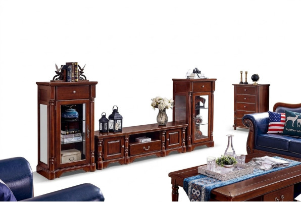 Klassische Schrank 2x Vitrinen rtv Wohnwände Lowboard Neu 3tlg. Set