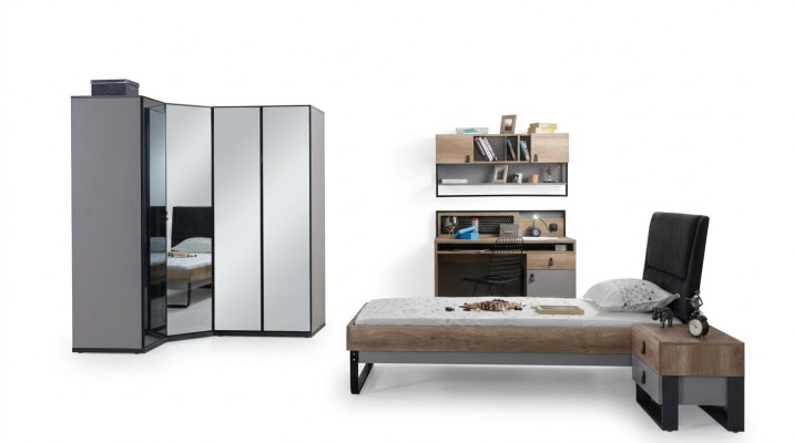 Kinderzimmer Jugendzimmer Set Bett Eckschrank Schrank Schreibtisch Möbel 4tlg