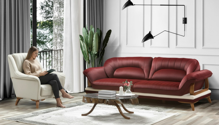 Sofa 3 Sitzer Design Sessel Polster Sitz Klassisch Design Dreisitzer