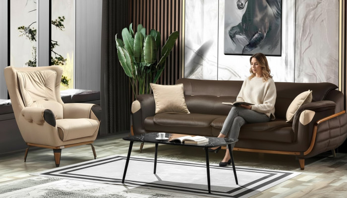 Sofa 3 Sitzer Sessel Design Polster Sitz Klassisch Design Wohnzimmer