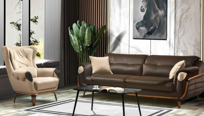 Sofa 3 Sitzer Sessel Design Polster Sitz Klassisch Design Wohnzimmer