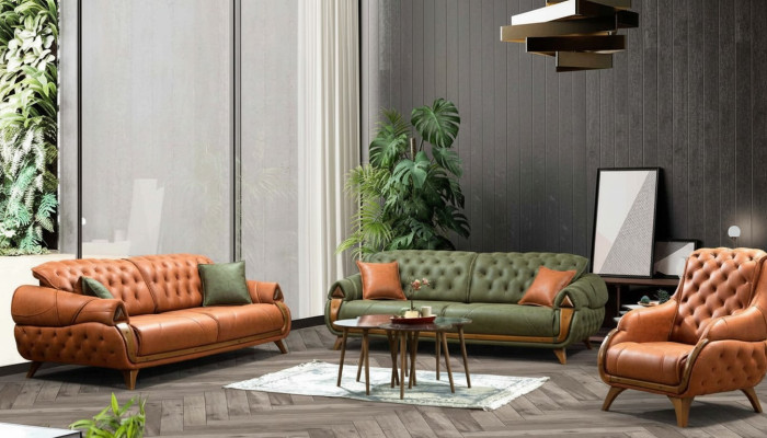 Sofagarnitur 3+3 Sitzer Sofa Couchen Sofas Luxus Gruppe Garnitur 2tlg