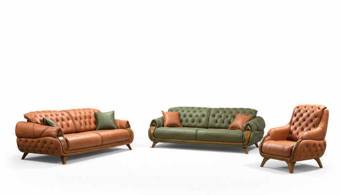 Sofagarnitur 3+3 Sitzer Sofa Couchen Sofas Luxus Gruppe Garnitur 2tlg