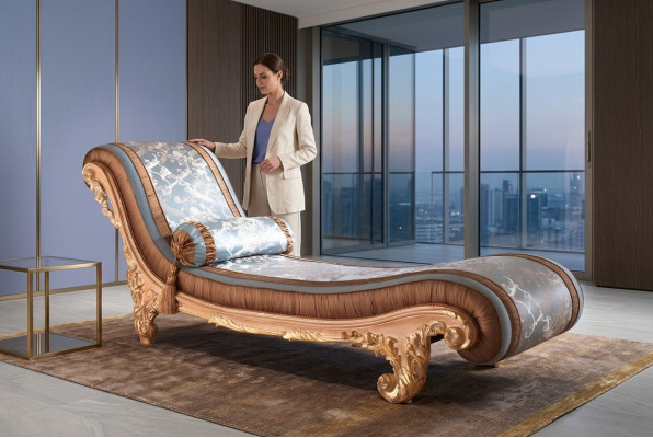 Liege Art déco braune Komfort Luxus Liegen Relax Chaiselongue Italienische Möbel
