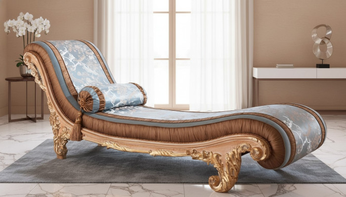 Liege Art déco braune Komfort Luxus Liegen Relax Chaiselongue Italienische Möbel