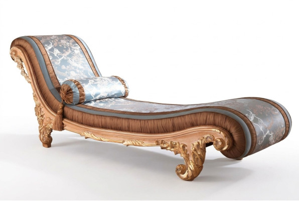 Liege Art déco braune Komfort Luxus Liegen Relax Chaiselongue Italienische Möbel