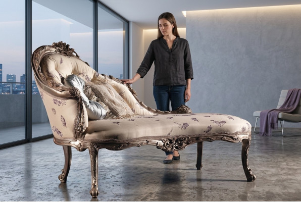 Chaiselongue Luxus Liege Wohnzimmer Chaiselounge Liegen Relax Bank Echtholz Neu