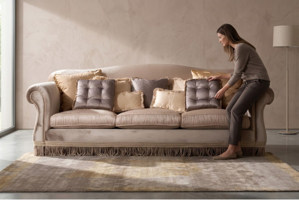 Sofa Dreibettzimmer Sofa 3-Sitzer Designer Sofa modernes Design Braun