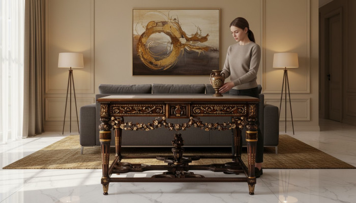 Design Schreibtisch Luxus Tisch Büro Einrichtung Italienische Stil Möbel Tische