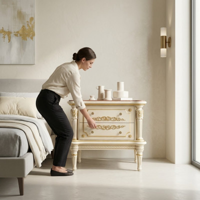 Nachttisch Design Tisch Möbel Nachttische Holz Schlafzimmer Beistelltisch Neu