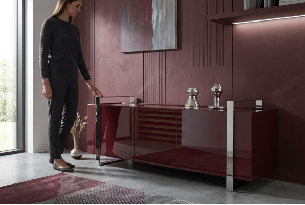 Luxus Kommode Design Einrichtung Sideboard Möbel Boiserie Italia Hochglanz Neu